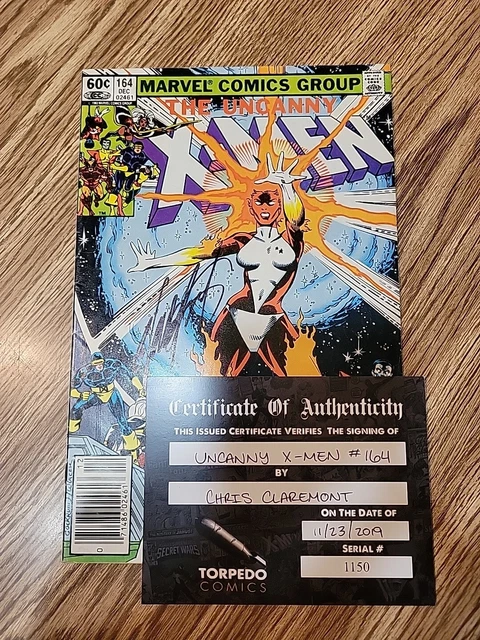 Uncanny X-men 164 1st Appearance Binary MCU Signed By Chris Claremont Dec 1982
