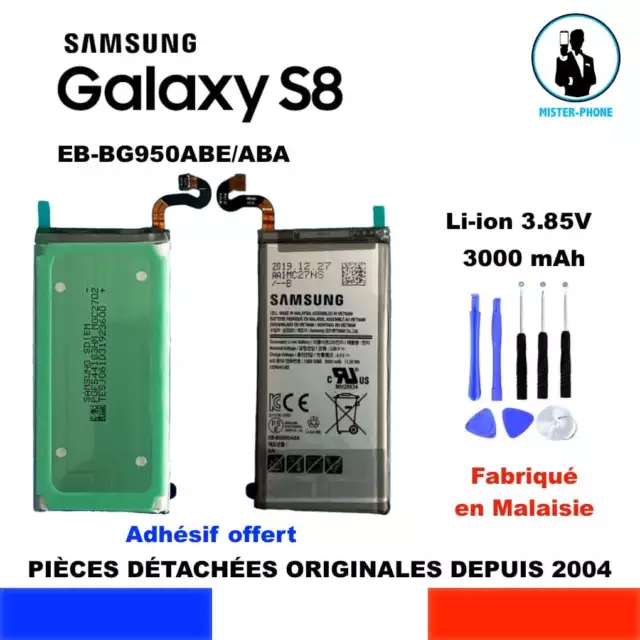 BATTERIE ORIGINE SAMSUNG GALAXY S8 SM-G950 EB-BG950ABE EB-BG950ABA 3000mah OEM