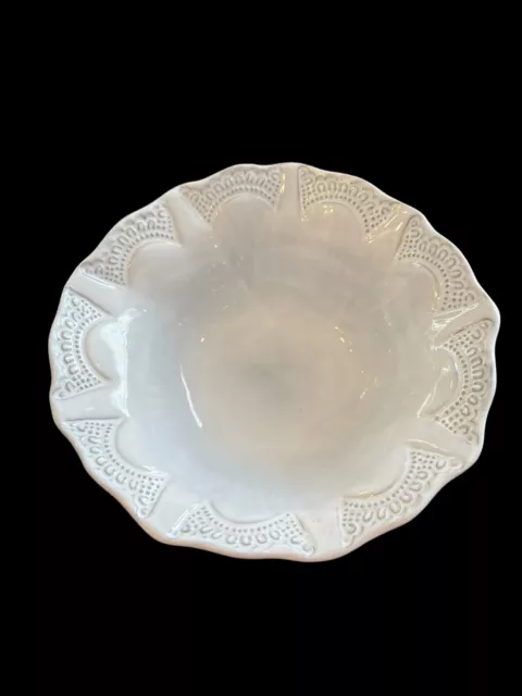 Vietri Incanto Lace Bowl Pasta Cereal Soup White Made In Italy