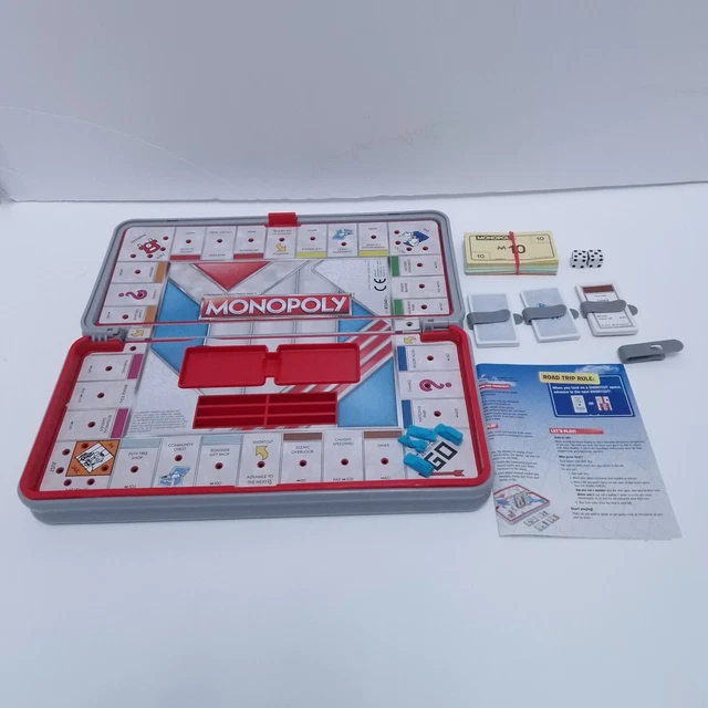 MONOPOLY TRAVEL BOARD Game Portable Case Hasbro Gaming Road Trip