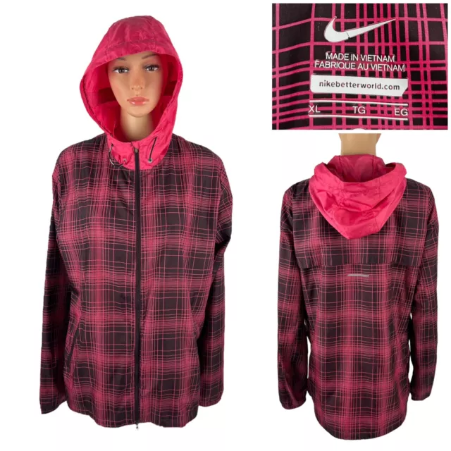 Nike Womens XL Jacket Phenom Vapor Running Windbreaker Pink Lightweight