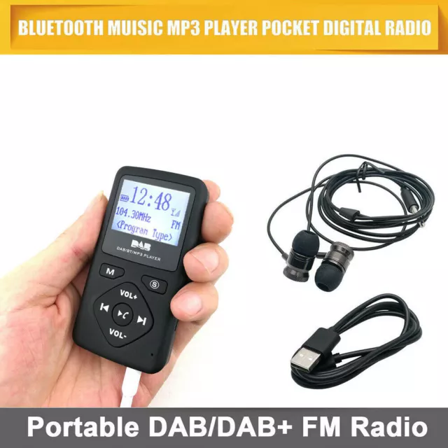 Tragbarer Audio Pocket Digital DAB/DAB+ FM Radio Earphone Bluetooth MP3 Player