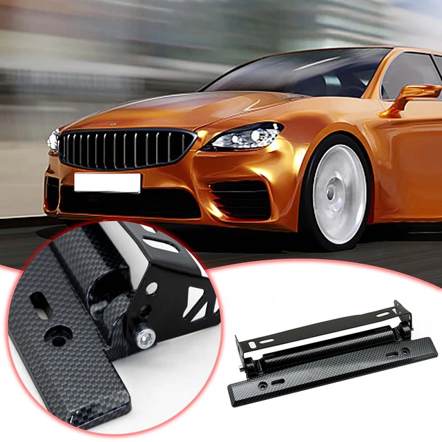 Universal Adjustable Carbon Fiber Car Racing License Plate Frame Holder Bracket
