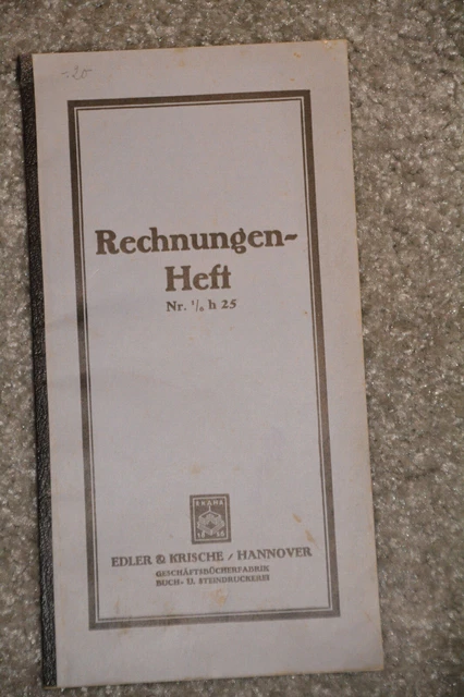 Rechnungsheft EKAHA von 1936, mit 2 ausgfüllten Rechnungen