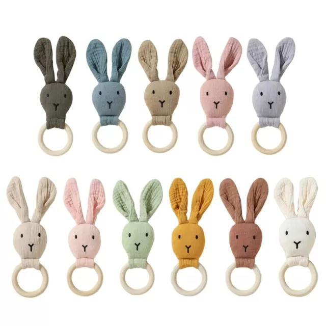 Baby Teether Rattle Long Ear Rabbit Comfort Toy for Boys Girls