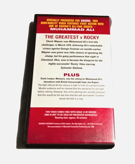 MUHAMMAD ALI BOXERS Boxing VHS Video Cassette 1996 VS Chuck Wepner VS ...