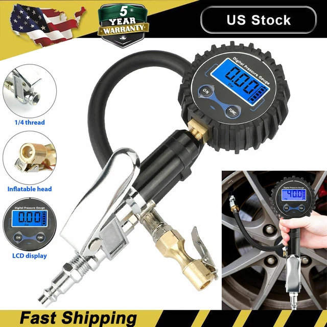 DIGITAL TIRE INFLATOR with Pressure Gauge 250 PSI Air Chuck for Truck