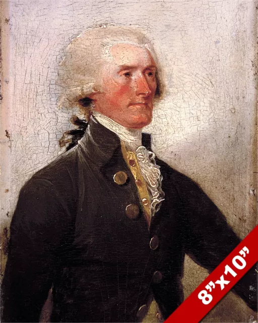 Thomas Jefferson Us President Portrait Oil Painting Art Real Canvas Giclee Print