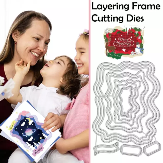 Layering Frame Cutting Dies Irregular Rectangle Metal Die Stencils' Nesting.AU5