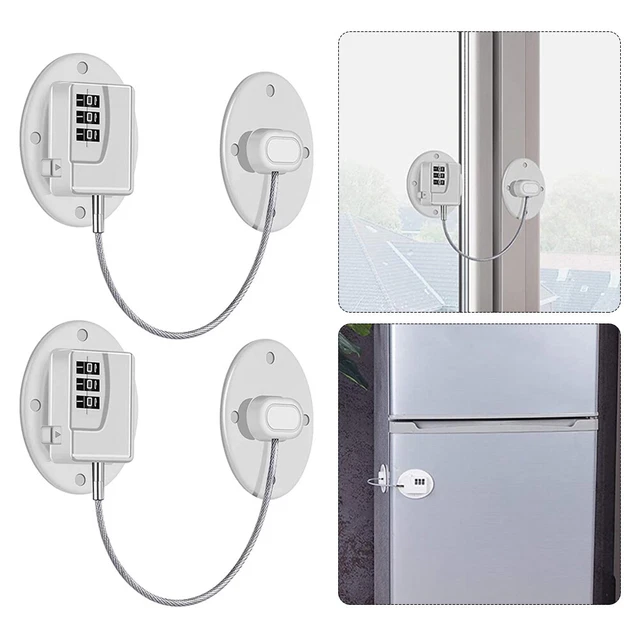 2pcs Door Combination Child Proof For Fridge Cabinet Baby Safety Lock Window
