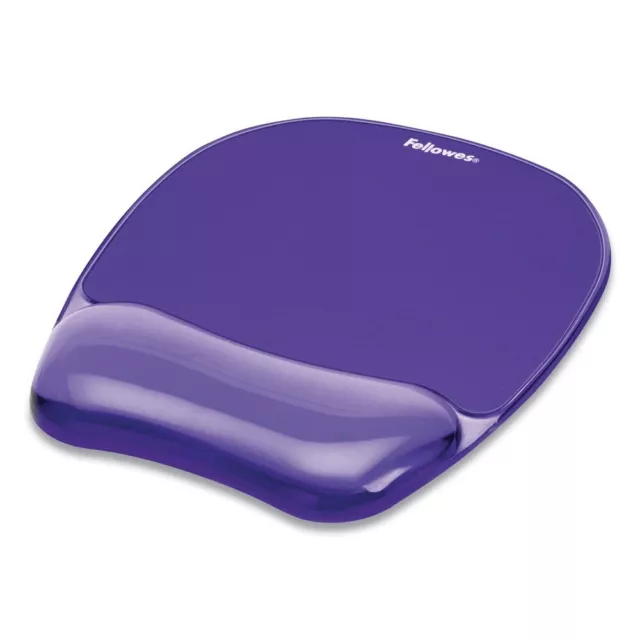 Fellowes 91441 Gel Crystals 7.87" x 9.18" Mouse Pad w/ Wrist Rest - Purple New