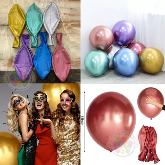 5X Round Latex Balloons 18 Inchs Wedding Decor Helium Big Large Giant Ballon UK