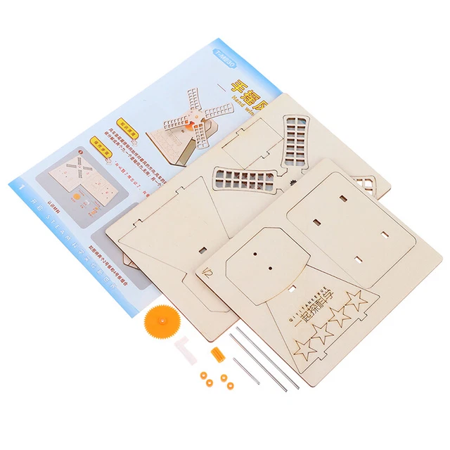 DIY Hand Windmill Science Experiment Kit Education Model Toys Children Gift ToEN