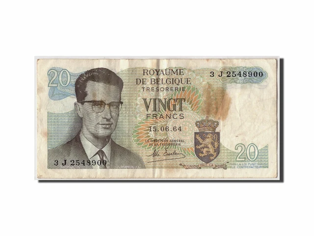 [#308281] Banknote, Belgium, 20 Francs, 1964, 1964-06-15, KM:138, VF(30-35)