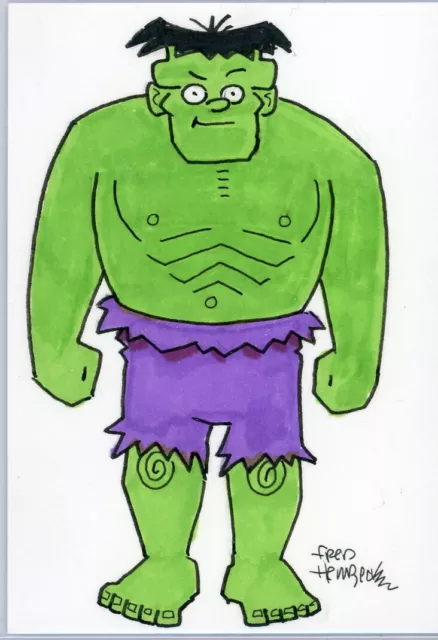 Fred Hembeck Sketch Card: The Hulk, The Defenders and Avengers (Marvel)