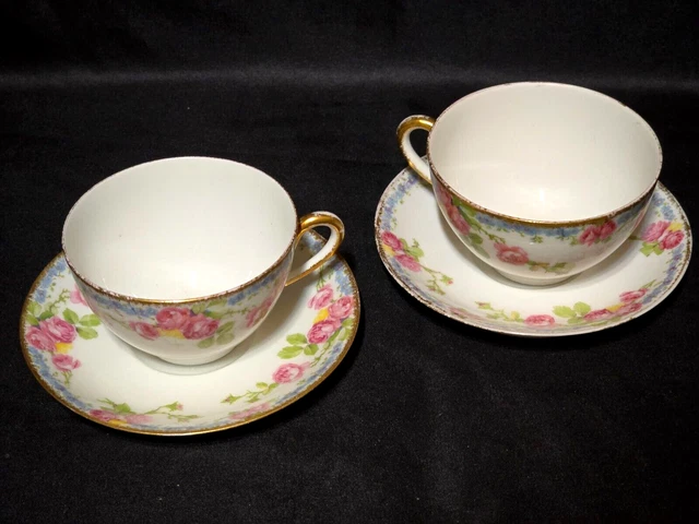 VINTAGE JEAN POUYAT Cup Saucer Set LIMOGES FRANCE POY280 Series
