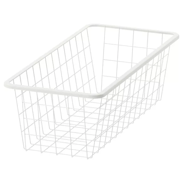 Panier métallique IKEA JONAXEL 25x51x15 cm blanc