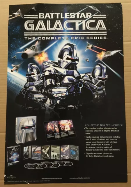 BATTLESTAR GALACTICA Rare PROMO POSTER for 2003 DVD USA 13x20 NEVER DISPLAYED