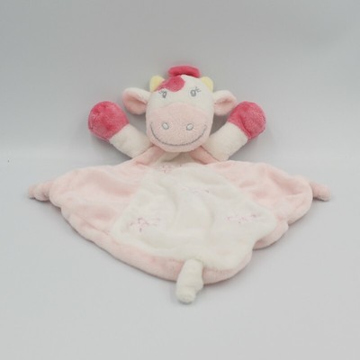 Vache Girafe Plat Semi plat Doudou Doudou plat vache girafe rose pale SIPLEC 