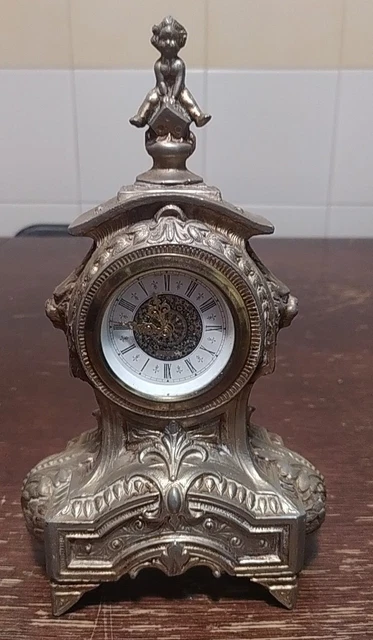 Vecchio Orologio Da Tavolo Con Carica Manuale funzionante