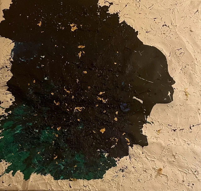quadri moderni dipinti a mano, «La Mia Luna Diamante» 2021, acrilico su tela 60*