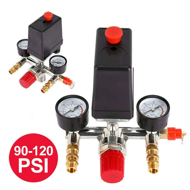 AIR COMPRESSOR PRESSURE Switch Control Regulator Gauges Valve Parts 90 ...