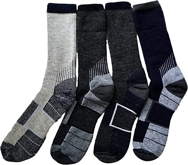 Kirkland Signature Merino Wool Mens 7-13 Outdoor Hiking Trail Socks 4 Pair New