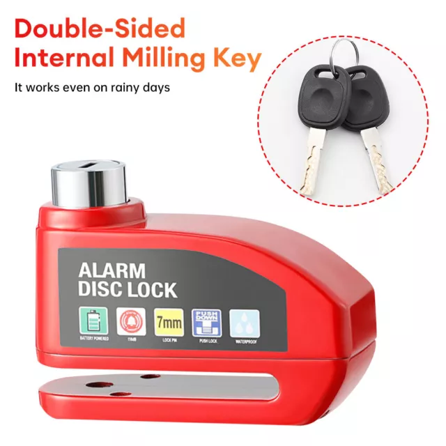 Motorcycle Alarm Disc Lock Motorbike Brake Security Disk Rotor Lock Bike Bicycle