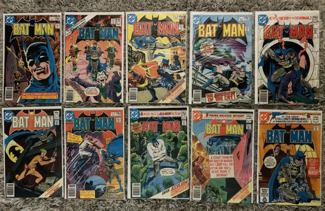 BATMAN #320 - #329. 10 Issues. Near Mint Condition. 1980.