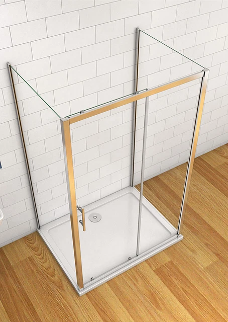 Aica U-FORM Duschkabine – 90x90x90 Cm, Mit Drehfalttür, 6 Mm ESG Sicherheitsglas (Nano-Beschichtung), Verchromter Rahmen, Bodenebene Montage