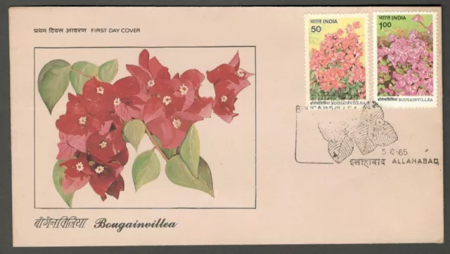 AOP India FDC First Day cover 1985 Bougainvillea set of 2