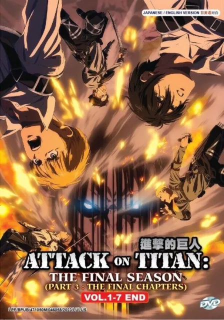 DVD Anime Attack On Titan: Final Season Part 3: Final Chapters (1-7 End) English