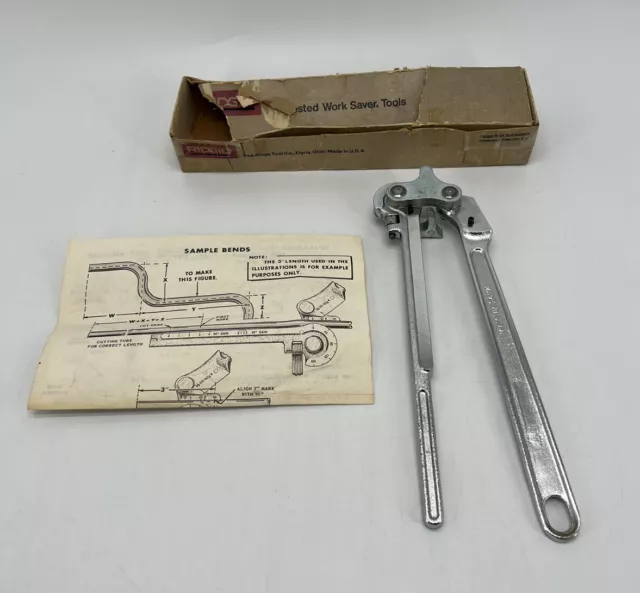 Ridgid 395 5/16in 8mm Tube Pipe Bender Vintage With Original Instructions &Box