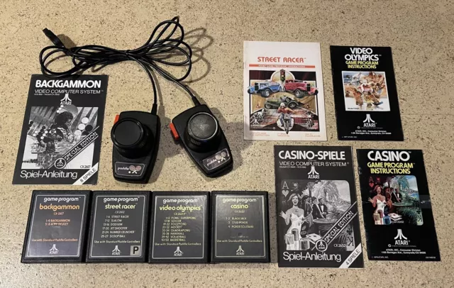 Atari 2600 Paddle Controller + 4 Spiele z.B. Video Olympics Anleitungen getestet