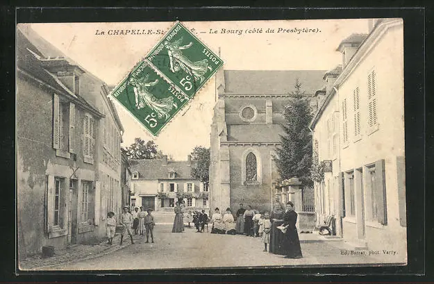 CPA La Chapelle-St-André, Le Bourg côté du Presbytère 1908