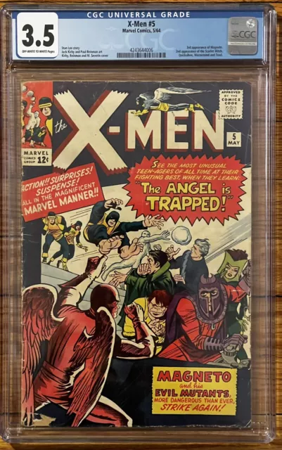 X-Men #5 CGC 3.5, 1964 , 2nd App. Quicksilver & Scarlet Witch, 3rd App. Magneto!