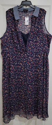 NWT ModCloth Liza Luxe Dress Blue Floral Mesh size 4X