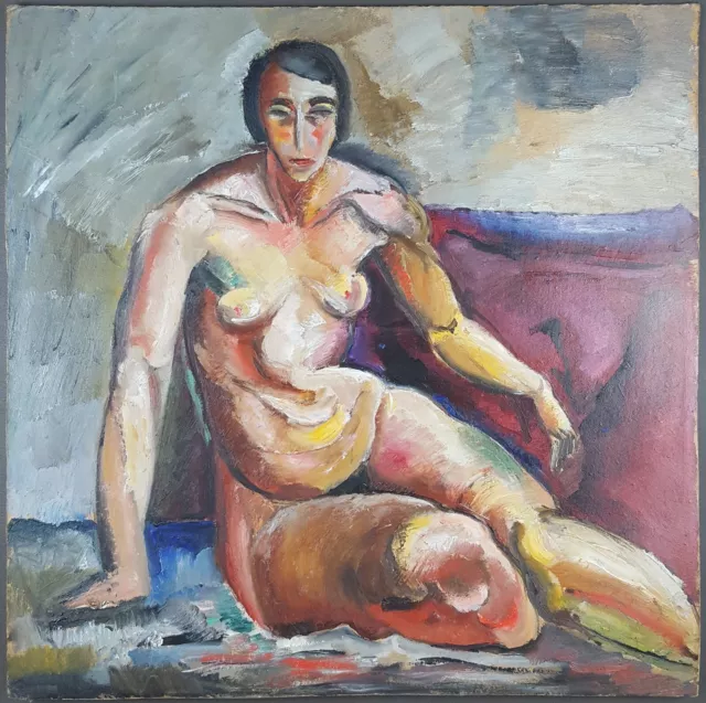 Ancien Tableau "Nu Féminin" Peinture Huile Oil Painting Female Nude Ölgemälde