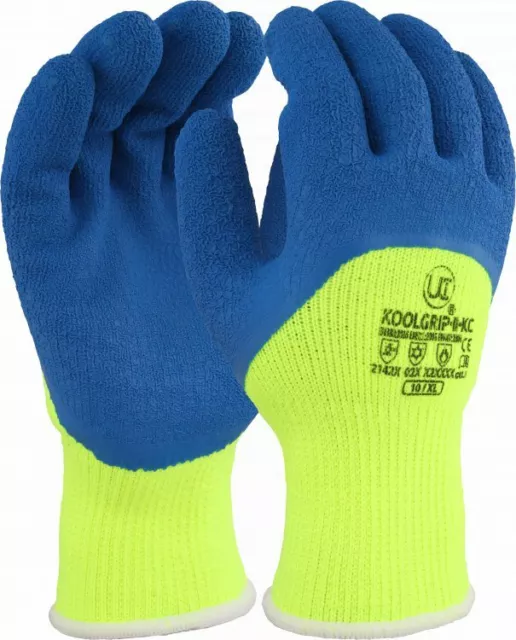 10 X UCI Koolgrip II Kc Termo Látex 3/4 Recubierto Grueso Térmico Frío Guantes