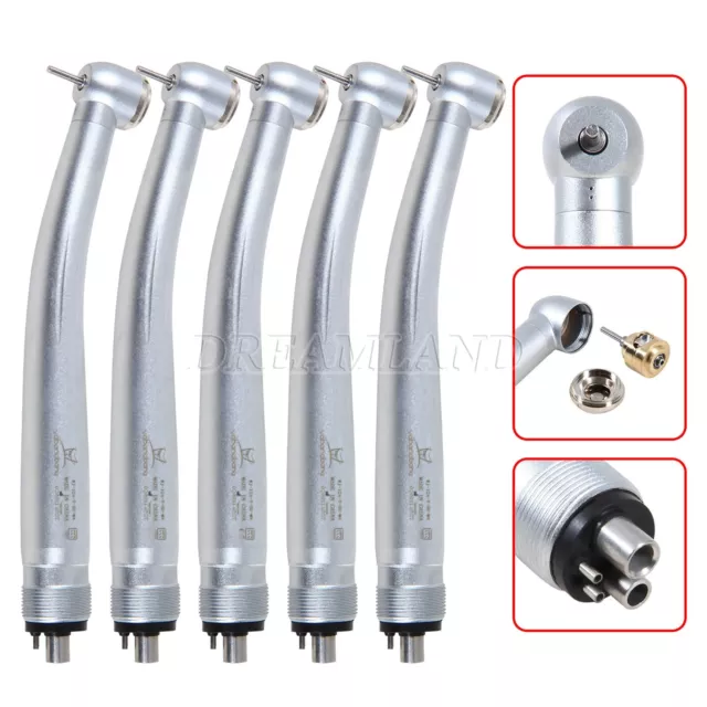 5xDental Large head Push Button High Speed Handpiece Turbine 4 Hole Fit NSK YDA4