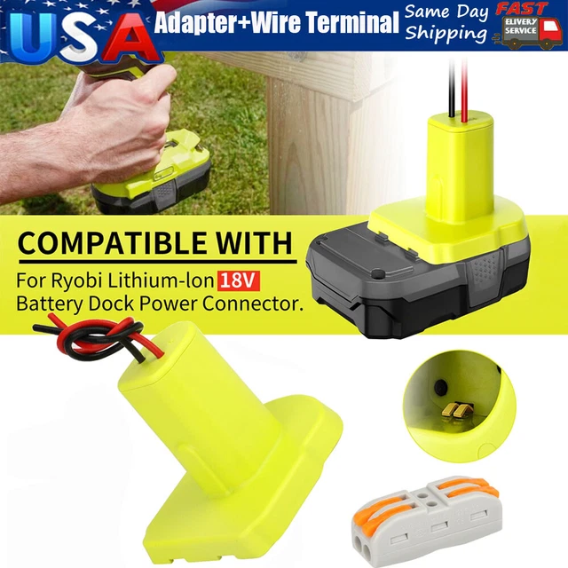 Power Wheels Li-ion Battery Adapter Dock Connector w/Terminal for Ryobi One+ 18V