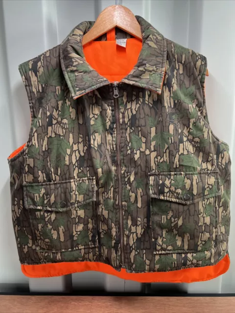Vintage Winchester TreBark Camo Puffer Reversible Hunting Vest Men’s Large
