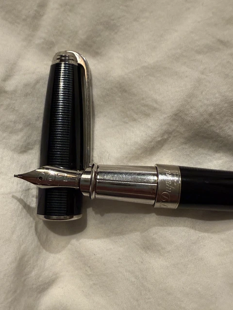 Stylo Plume Vintage S.T.Dupont Montparnasse XL - Laque De Chine Noire Et Plume En Or 18k - Années 1980, Neuf Avec étiquettes