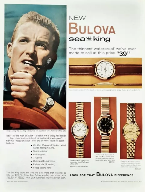 Bulova sea king watch ad vintage 1959 watches original advertisement