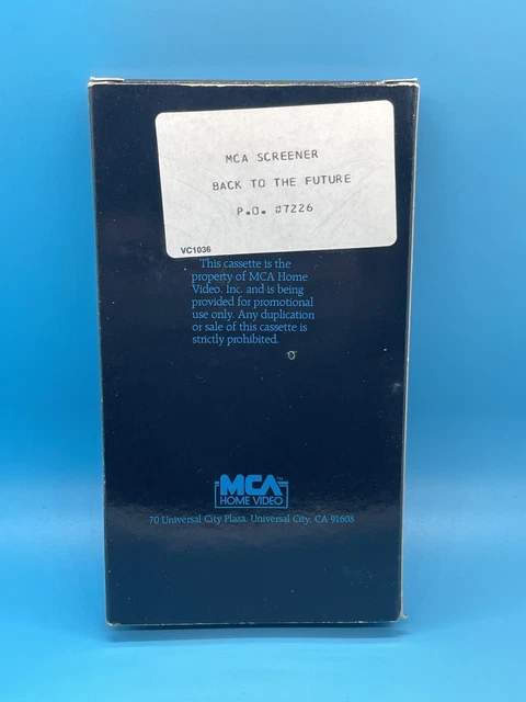 Vintage Rare Mca Home Video Vhs Movie Screener Back To The Future Po