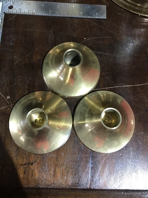 Vintage Mid-Century 3 Svend Jensen Solid Brass Candle Holder MCM Danish Shinny