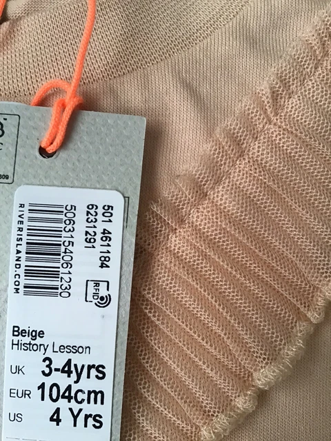 River island mini girls aged 3-4 years beige plisse cycling shorts set BNWT 11