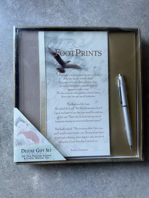 Journal By C. R. Gibson, LLC., "Footprints," Notebook & Pen Gift Set - New