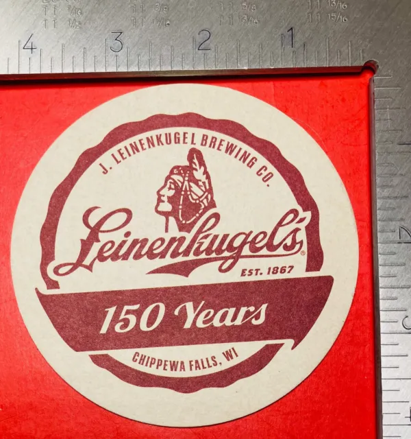 Leinenkugel's  150 4 Inch Round Beer Coaster Wisconsin Q3 Vintage Rare