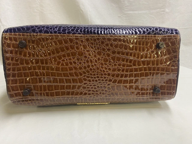 Samantha Brown Travel Bag Weekend Purple Carry On Croc Embossed 5